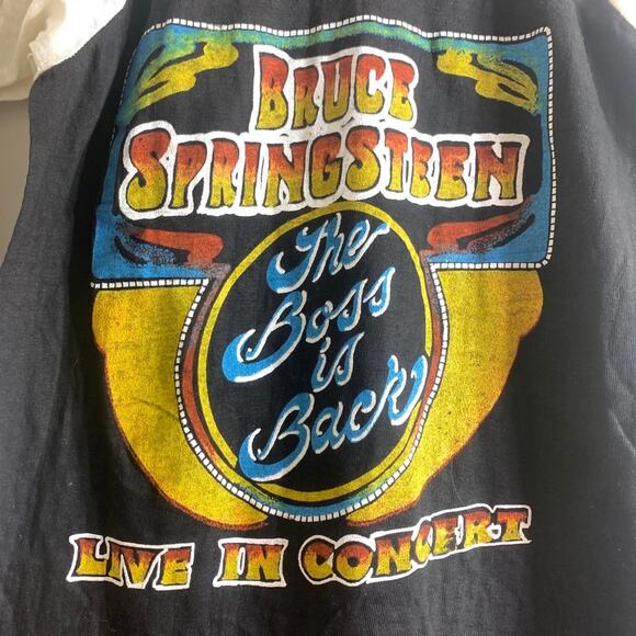 vintage 80s BRUCE SPRINGSTEEN The Boss Is Back double sided 3/4 sleeve tee shirt - Picture 7 of 7